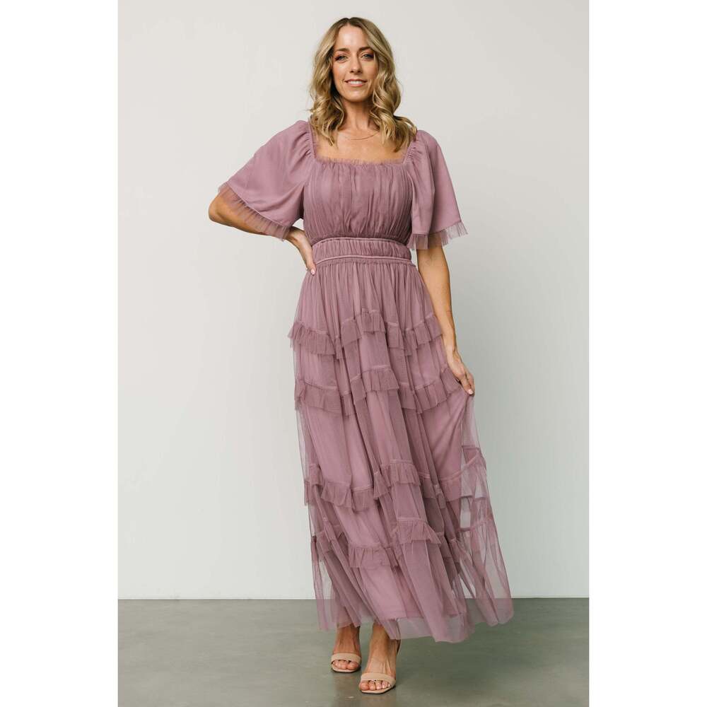 Baltic Born Magdalena Tulle Maxi Dress | Dusty Orchid Size XL - Picture 3 of 5
